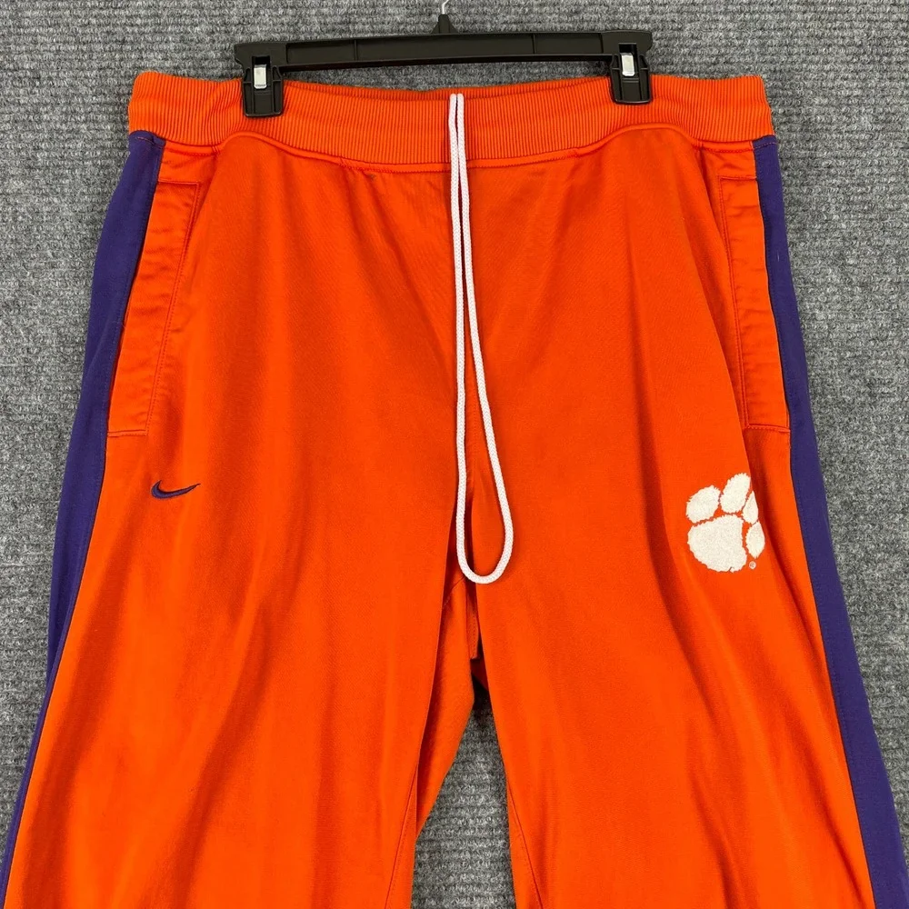 Vintage Y2K Clemson Tigers‎ Nike Team Track Pants Orange Athletic Warm Up L Mens